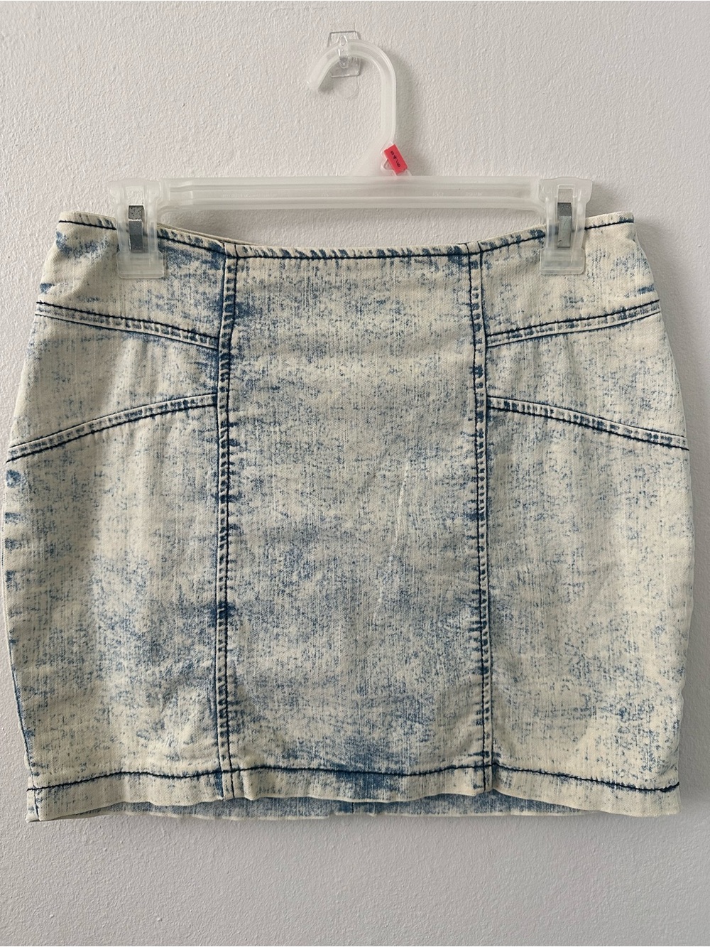Nollie Acid-Wash Denim Mini Skirt - White & Blue